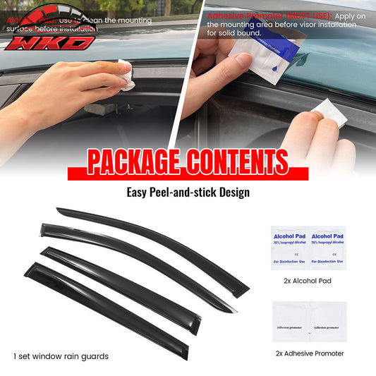 Fits 2025 Nissan Kicks Window Visors Vent Rain Wind Sun Guards Deflector Tape-On