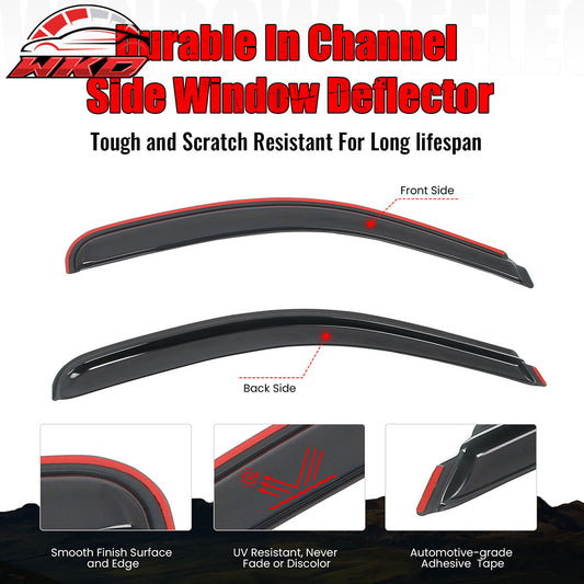 Fits 07-14 Silverado Sierra 1500 2500 HD Standard Cab Window Visors In-Channel