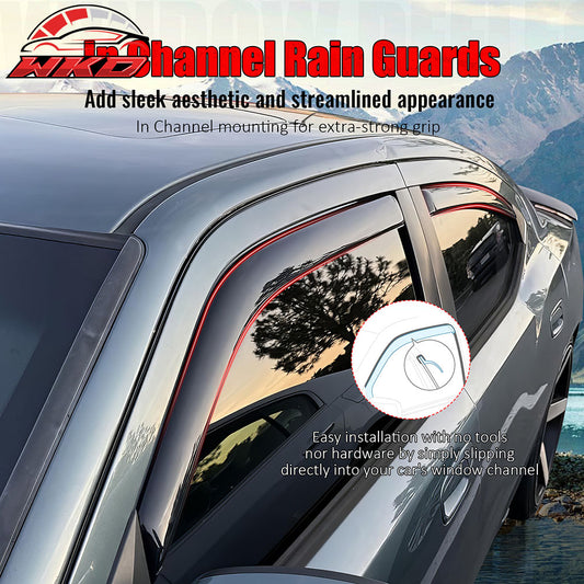 Fits 06-10 Dodge Charger Window Visors In-Channel Deflector Acrylic Rain Guard