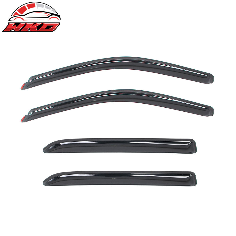 Fits 09-25 Dodge Ram 1500 2500 Crew Cab Window Visors Rain Deflectors In-Channel