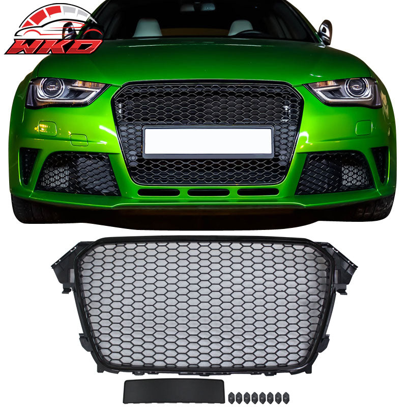 Wholesale 13-16 Audi A4 S4 RS4 Style Front Bumper Hood Grille Grill Unpainted ABS - Wikond Auto