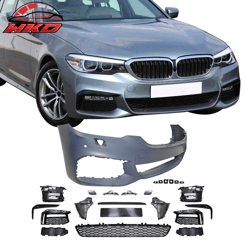 Fits 17-20 BMW G30 5 Series Front Bumper Cover W/MP Style Bumper Lip & Grille PP