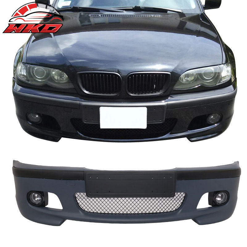 Fits 99-05 BMW E46 3 Series 4DR M Tech Msport Front Bumper Cover PP + Fog Lights