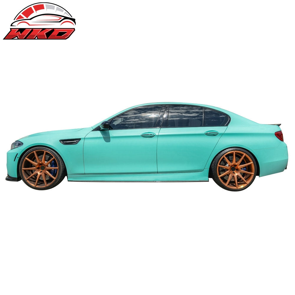 Fits 11-16 BMW F10 Mtech MP Style Side Skirts Extension - Matte Carbon Fiber