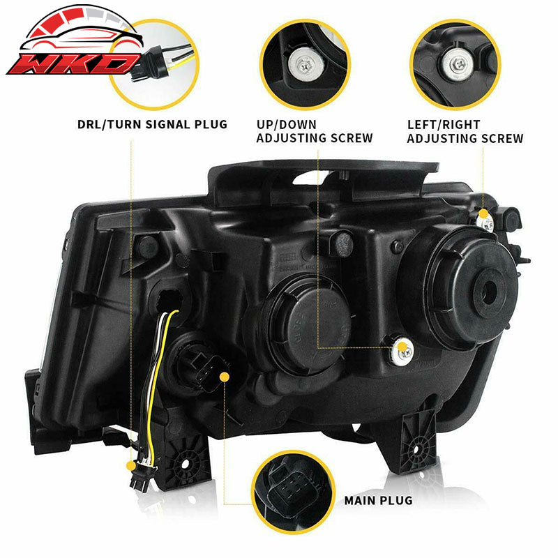 Fits 14-15 Chevy Camaro 6th Gen Style Projector DRL LED Headlights w/ 20 Colors