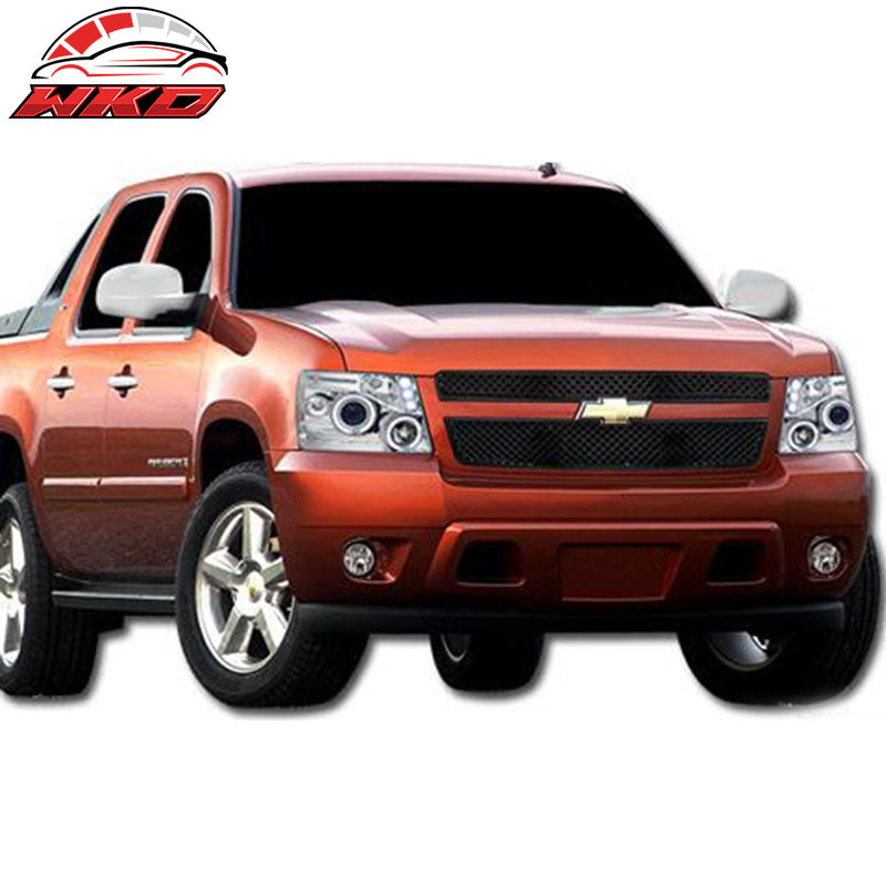 For 07-14 Chevy Tahoe Avalance Suburban Mesh Hood Grill Grille Unpainted 2PC ABS