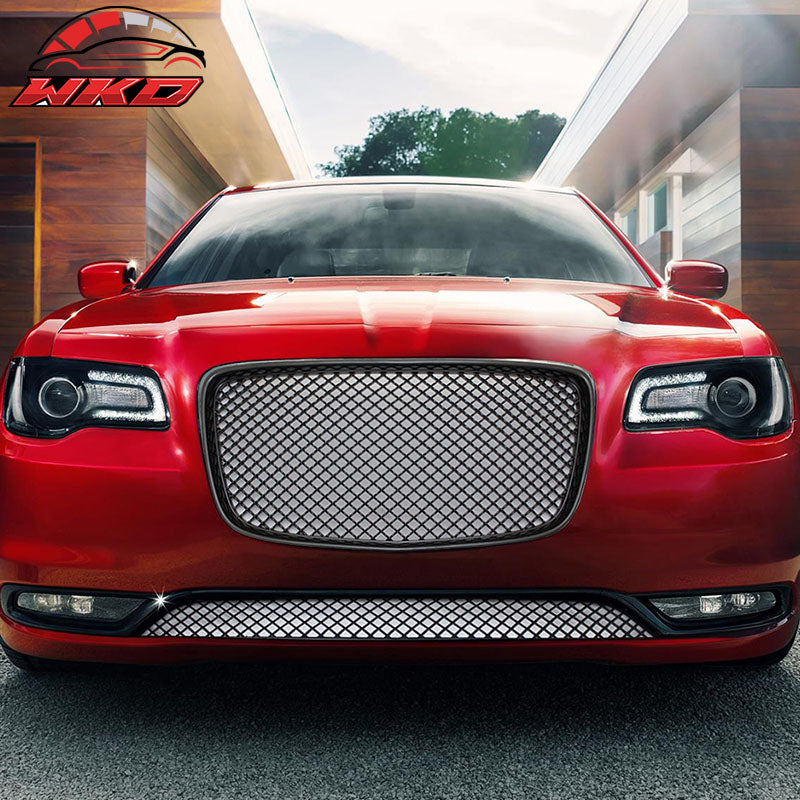Fits 15-23 Chrysler 300 300C B Style Front Upper Grill Grille - Unpainted