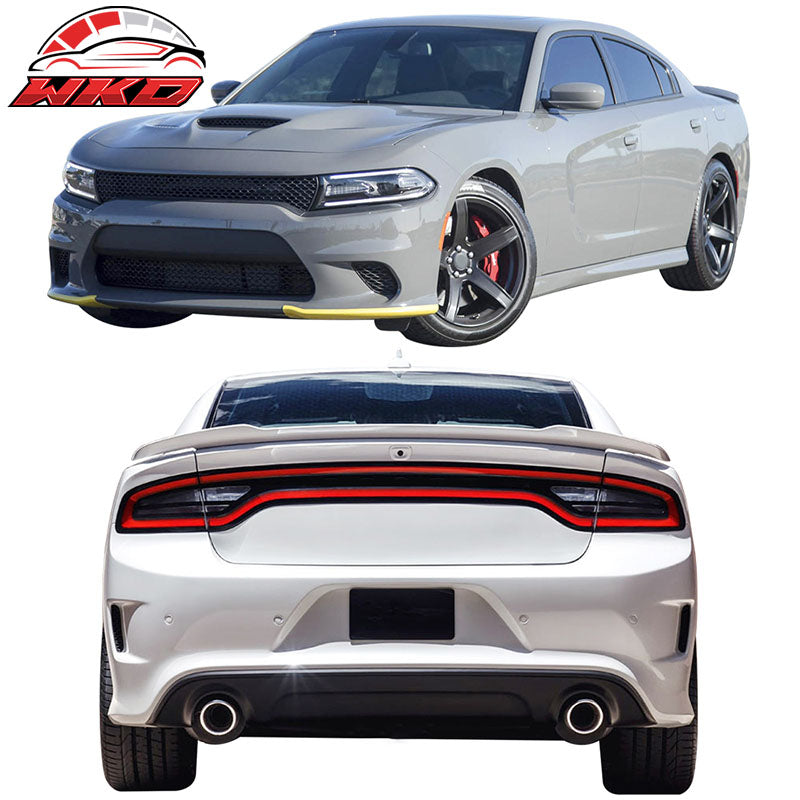 Fits 15-23 Dodge Charger Hellcat Full Bumper Conversion Front+Rear PP