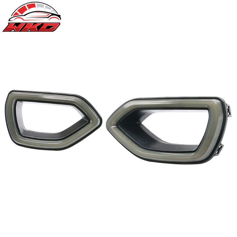 Fit 15-23 Dodge Charger SRT Scat Pack 2PC Smoke LED DRL Bezel Grille Lights Lamp