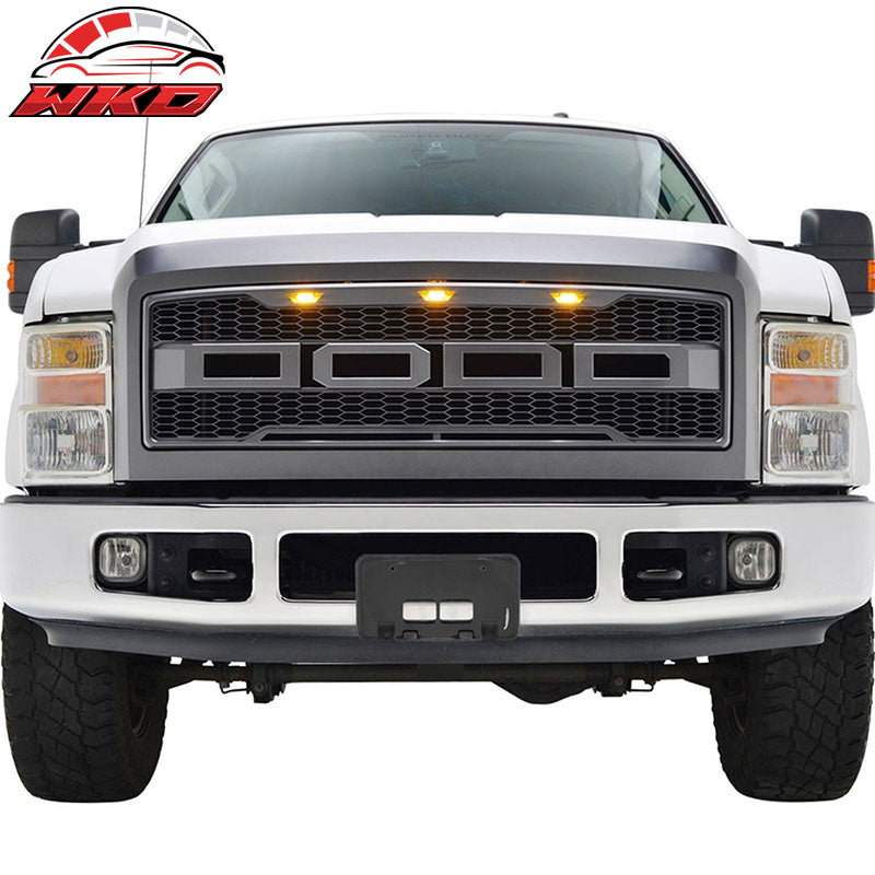 Fits 08-10 Ford F250 F350 New R Style Front Bumper Grille Hood Package ABS