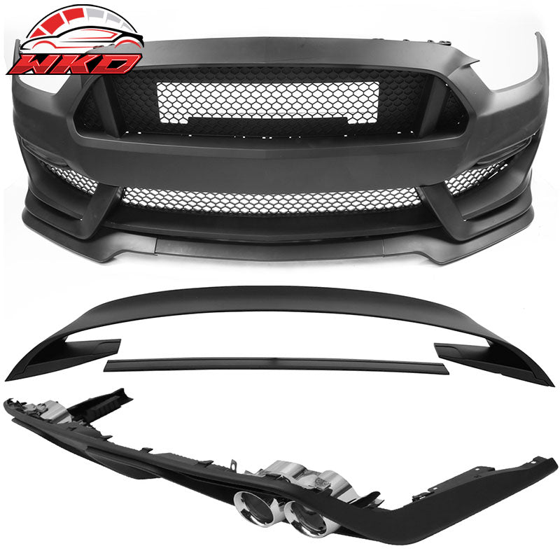 15-17 Mustang GT350 Front Bumper & Rear Diffuser & Dual Exhaust & Trunk Spoiler