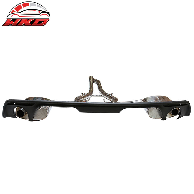 Fits 15-17 Mustang EcoBoost Rear PP Diffuser W/ Dual Catback Exhaust Tips Kit