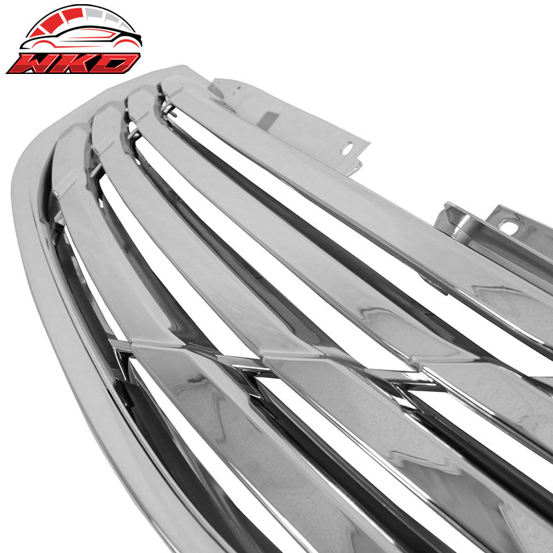 Fits 11-14 Hyundai Sonata Horizontal Style Front Upper Mesh Grille Chrome ABS