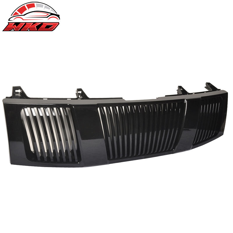 Fits 04-07 Nissan Titan & Armada Front Hood Grille Vertical Style Black ABS
