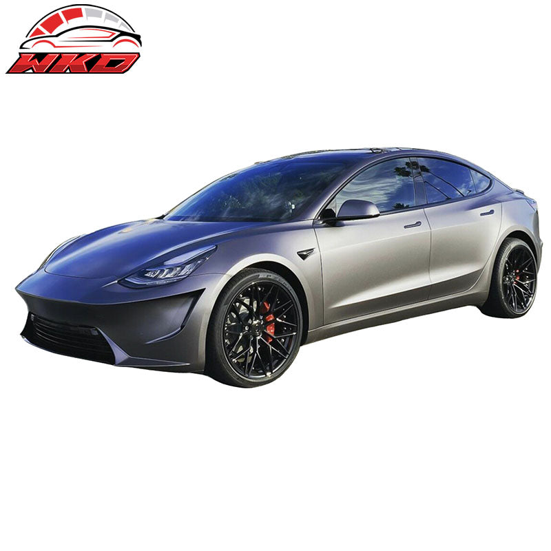 Fits 17-23 Tesla Model 3 IKON Style Front Bumper Cover Unpainted PP