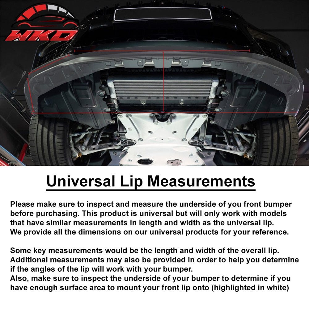 Universal Front Canards Front Bumper Lip Splitter Spats - Carbon Fiber (CF)