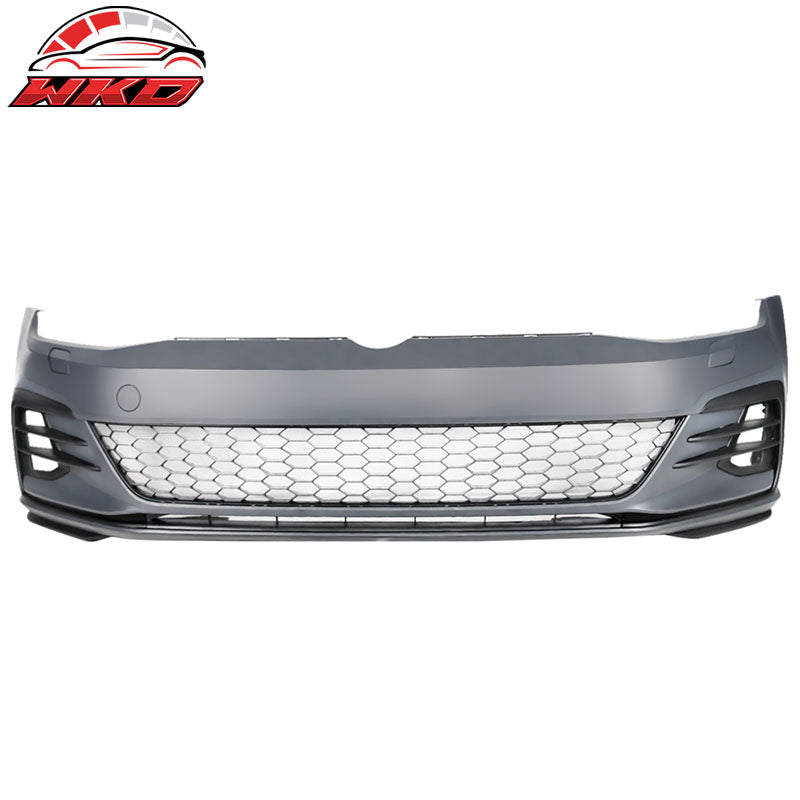 Fits 17-19 VW Golf MK7 7.5 GTI Style Front Bumper Cover w/ Fog Lights Grille