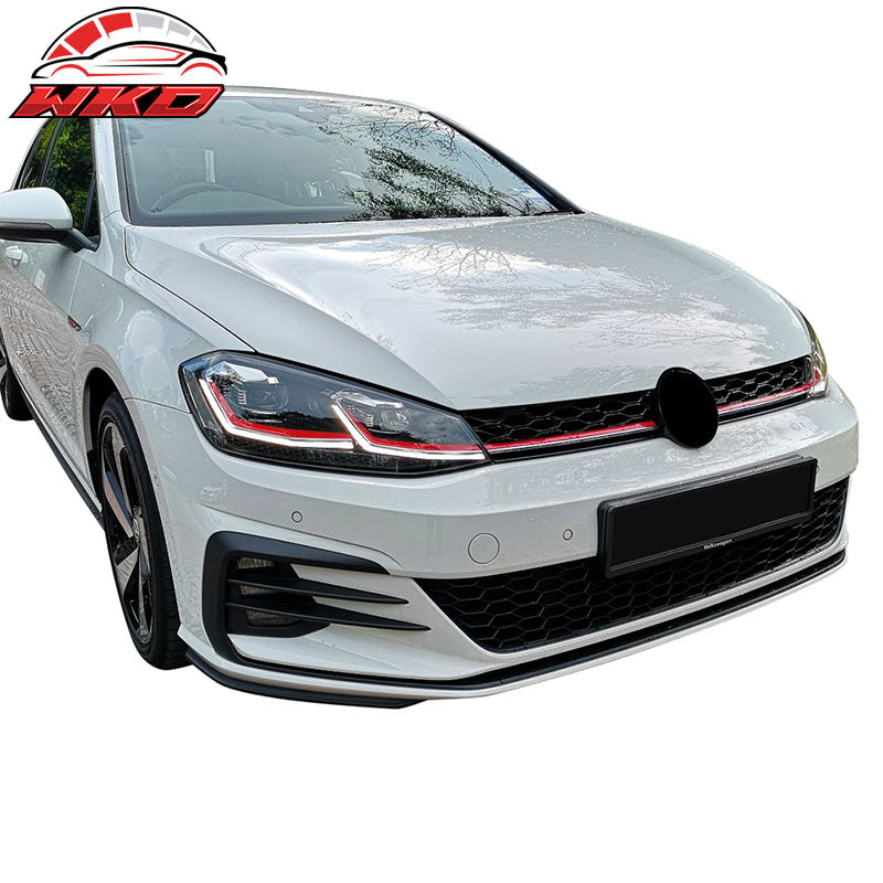 Fits 17-19 VW Golf MK7 7.5 GTI Style Mesh Front Hood Grille w/ Red Trim - ABS