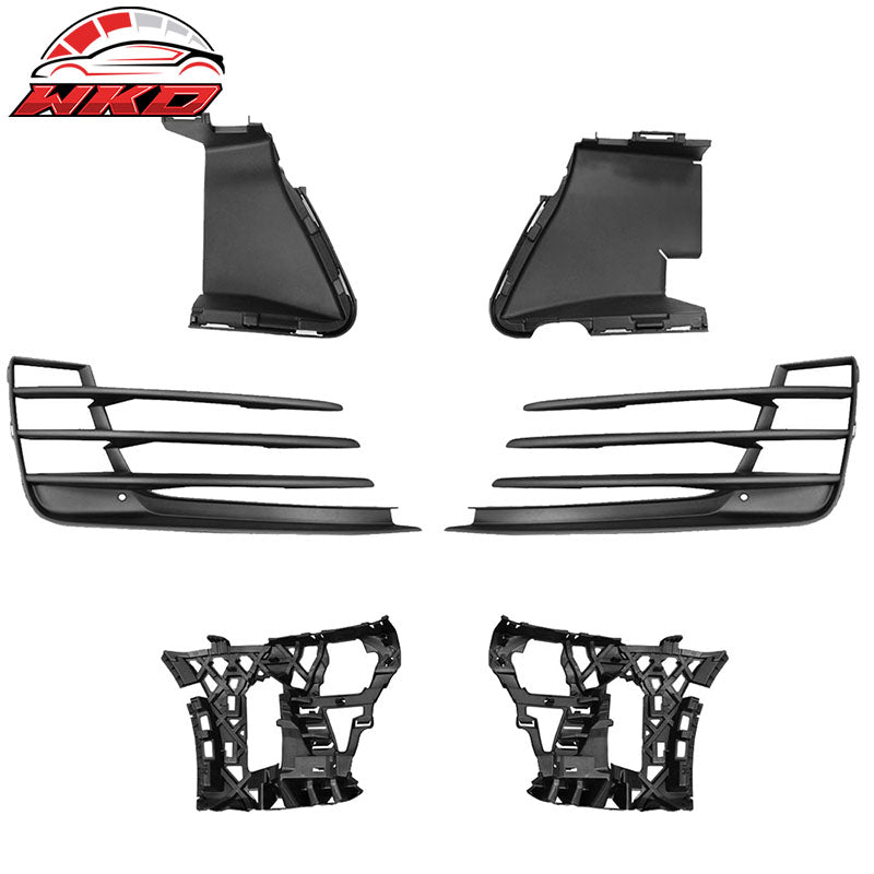 Fits 15-17 Golf 7 MK7 GTI Type Front Bumper Cover + High Bar Black Chrome Grille