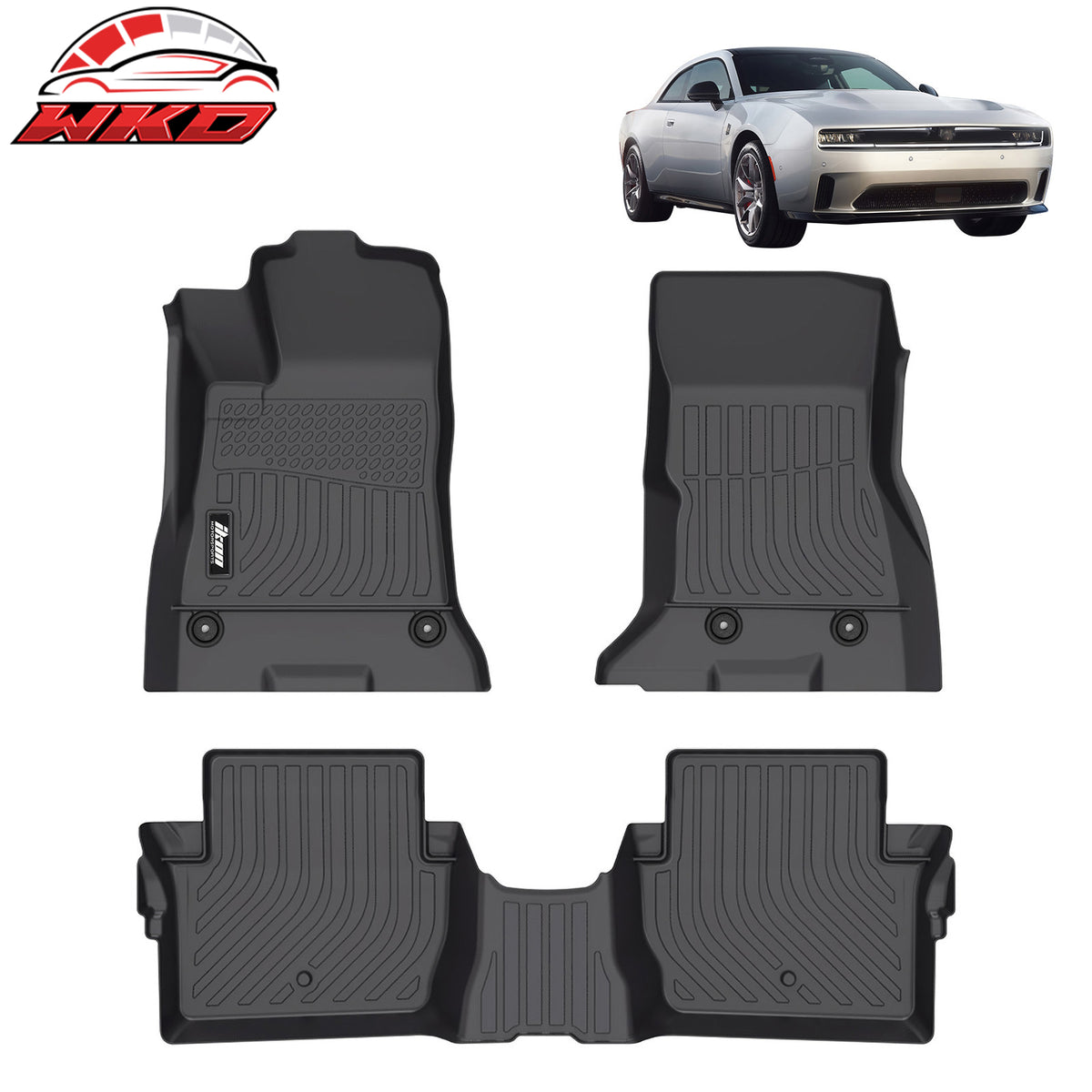 2024-26 Dodge Charger Daytona 2DR Floor Mats TPE Carpets 3D All Weather Liner | Wholesale