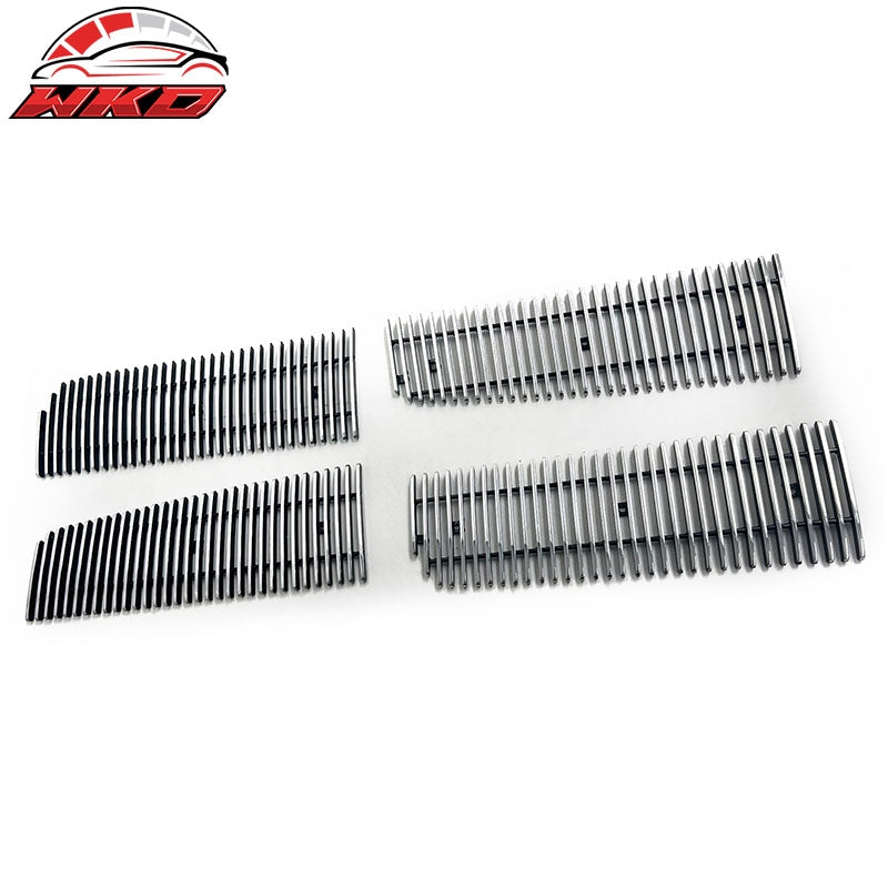 Fits 05 Dodge Dakota Vertical Style Front Upper Billet Grille Insert Chrome 4PCS