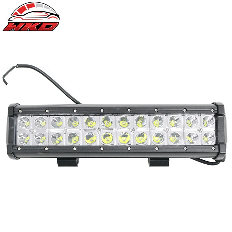 13" 72W 24 LED 2 Row LED Work Light Bar Spot Flood Combo Truck SUV ATV Off Road