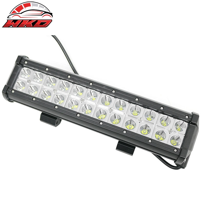 13" 72W 24 LED 2 Row LED Work Light Bar Spot Flood Combo Truck SUV ATV Off Road