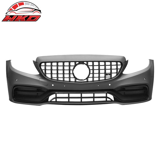Wholesale For 15：C21 Benz C-Class W205 19+ C63 Front Bumper Cover Kit W/ Gloss Black Grille - Wikond Auto