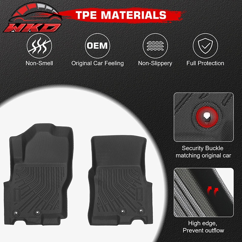 Fits 22¨C26 Nissan Frontier Crew Cab & King Cab Anti-Slip Floor Mats TPE Carpets