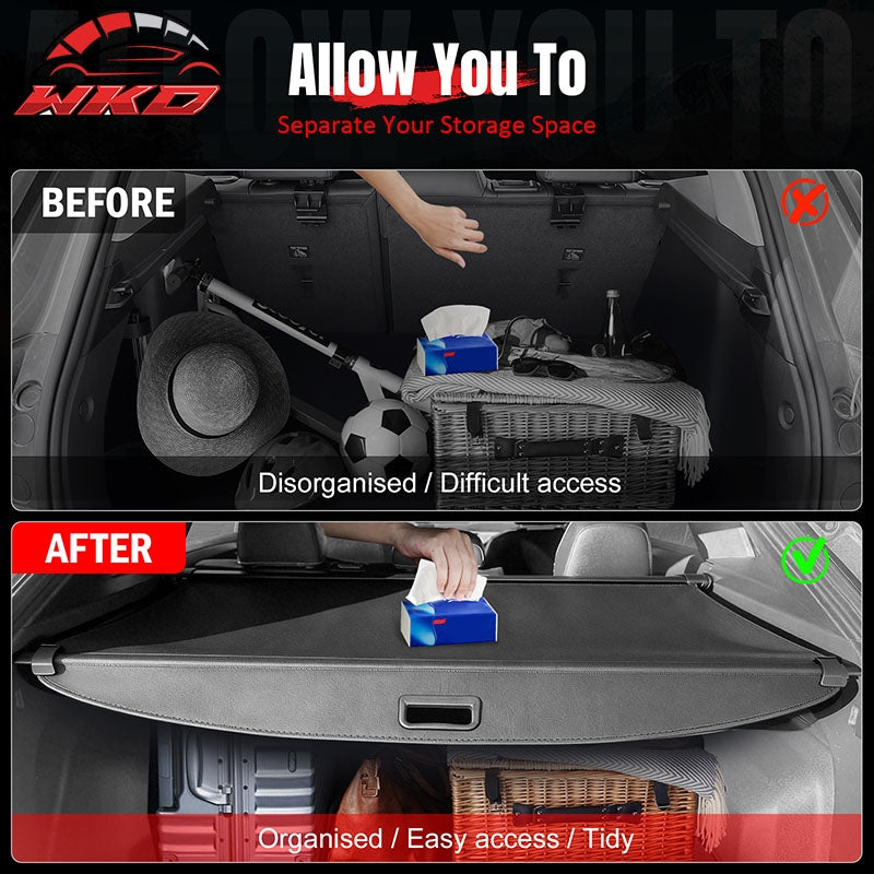 Fits 26 Hyundai Palisade Leather Style Retractable Rear Cargo Cover Trunk Shield