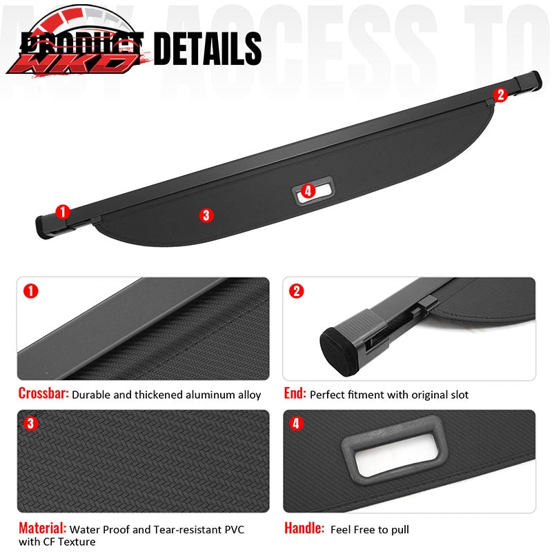 Fits 26 Hyundai Palisade Retractable Rear Trunk Cargo Cover Carbon Fiber Texture