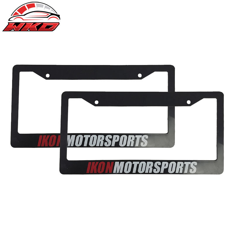 Wholesale 2PC License Plate Frame Cover Tag Holder Bracket IKON MOTORSPORTS & Screw Cap