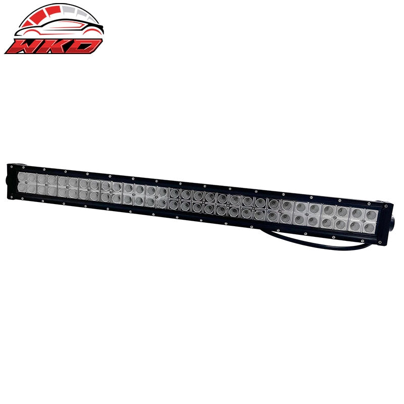 31" 180W 60 LED Light Bar Dual Row Spot Flood Combo Truck SUV Offroad Driving