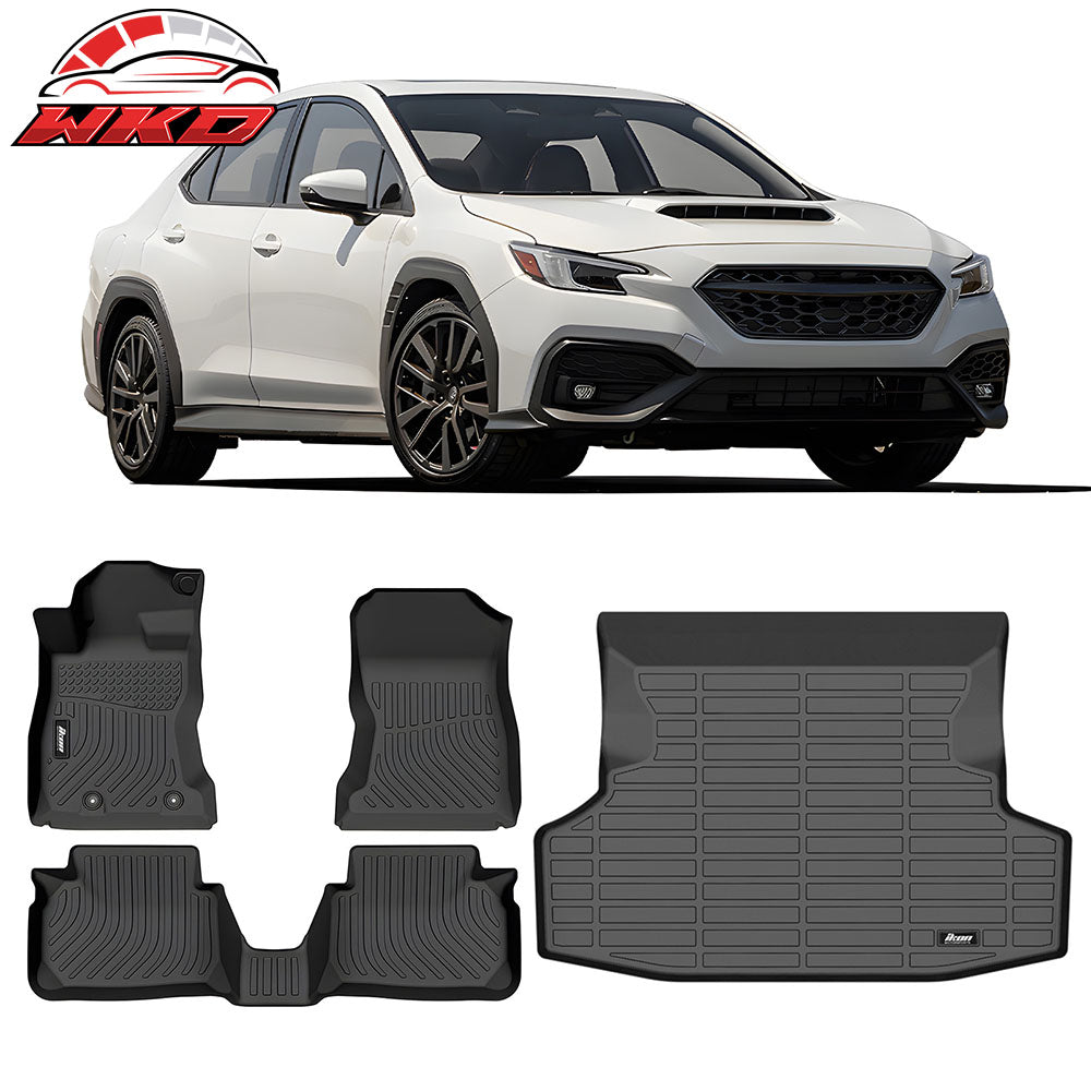 2022-25 Subaru WRX All Weather 3D Molded Floor Mats Carpets + Trunk Mat TPE | Wholesale