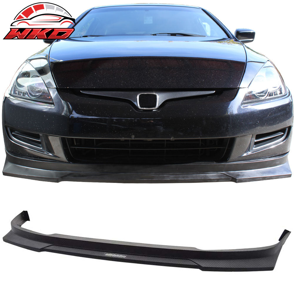 Fits 03-05 Accord 2Dr HC1 Front Bumper Lip Spoiler Matte Black PP Carbon Texture
