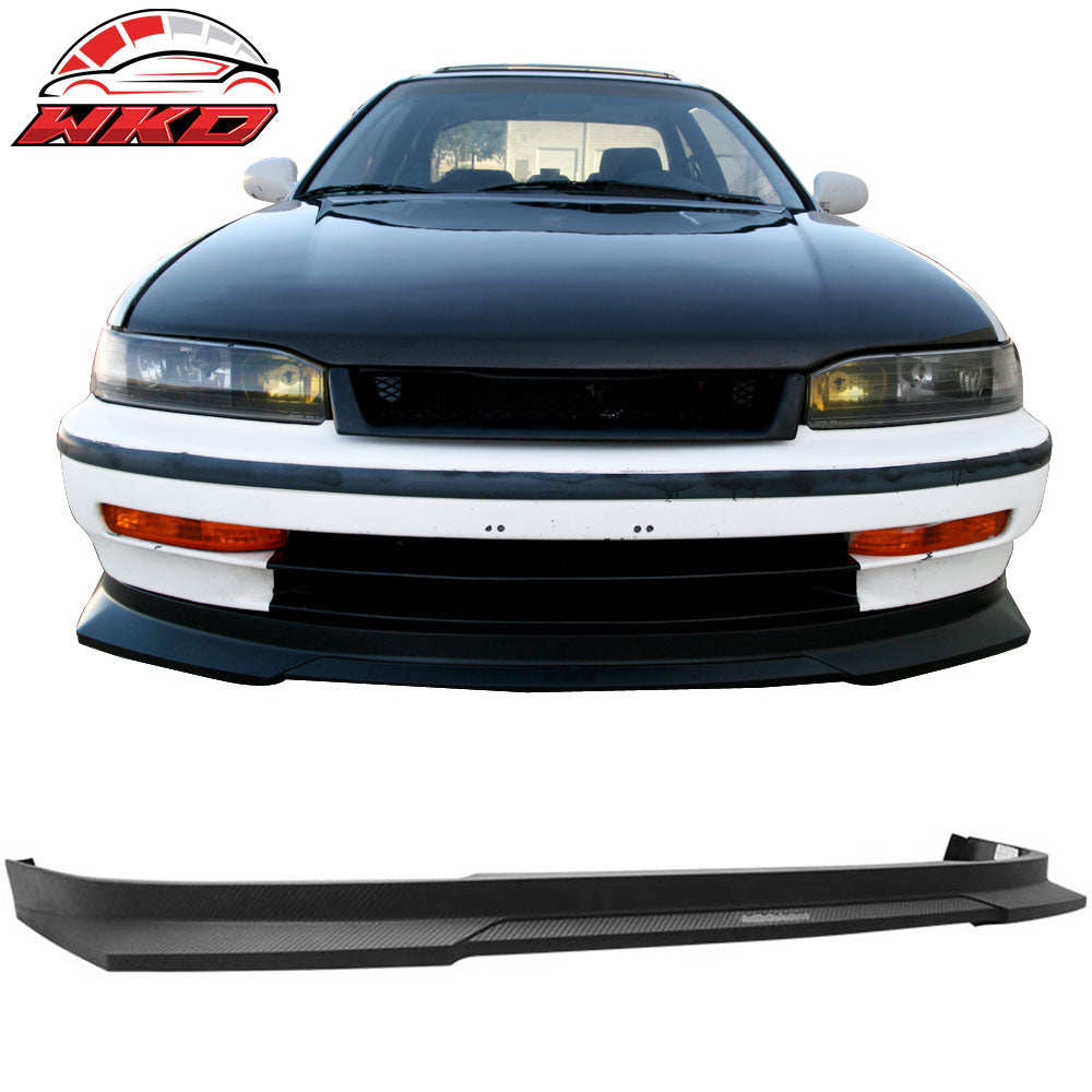 Fits 94-95 Accord HC1 Style Front Bumper Lip Matte Black PP Carbon Texture