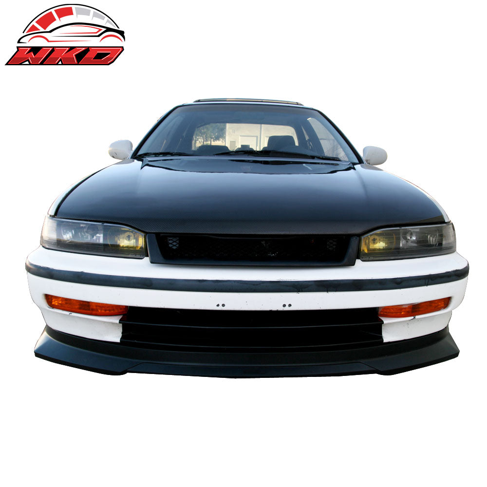 Fits 94-95 Accord HC1 Style Front Bumper Lip Matte Black PP Carbon Texture