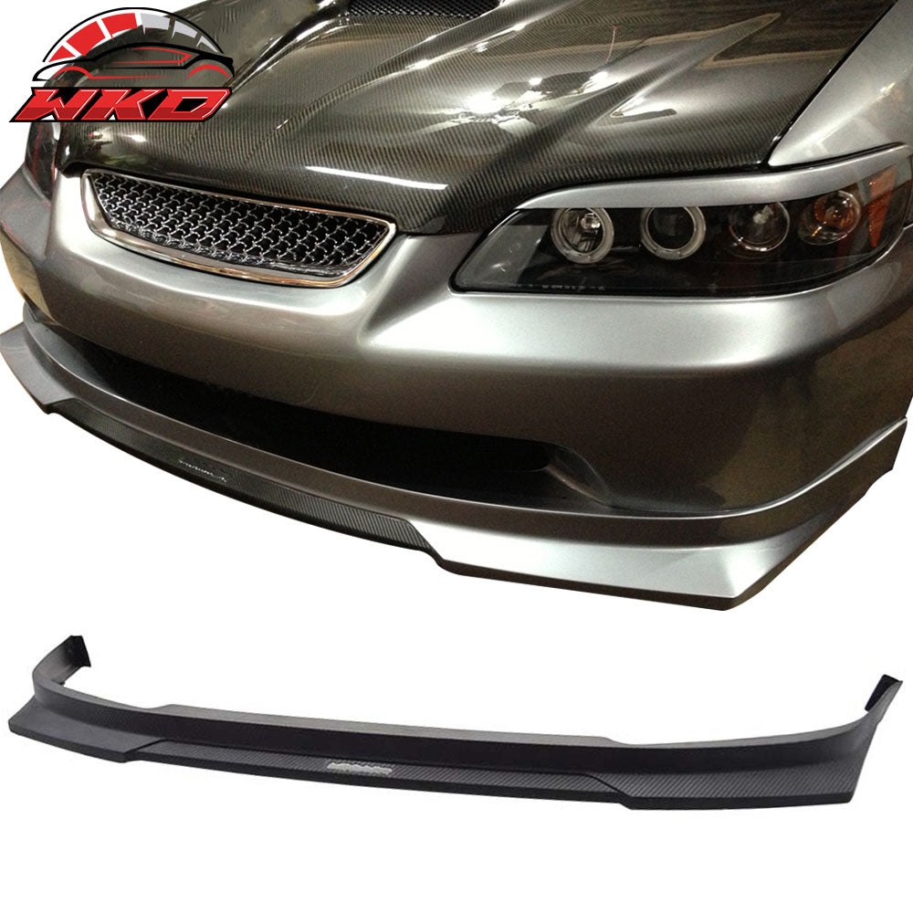 Fits 98-02 Accord 4Dr HC1 Front Bumper Lip Spoiler Matte Black PP Carbon Texture