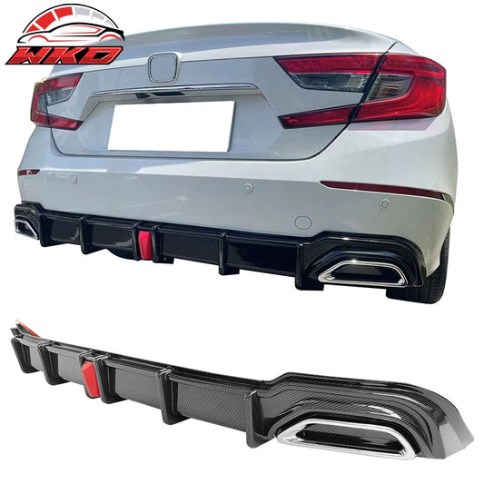Wholesale 18-22 Honda Accord Hybrid LED Rear Bumper Lip Diffuser Carbon Fiber Print