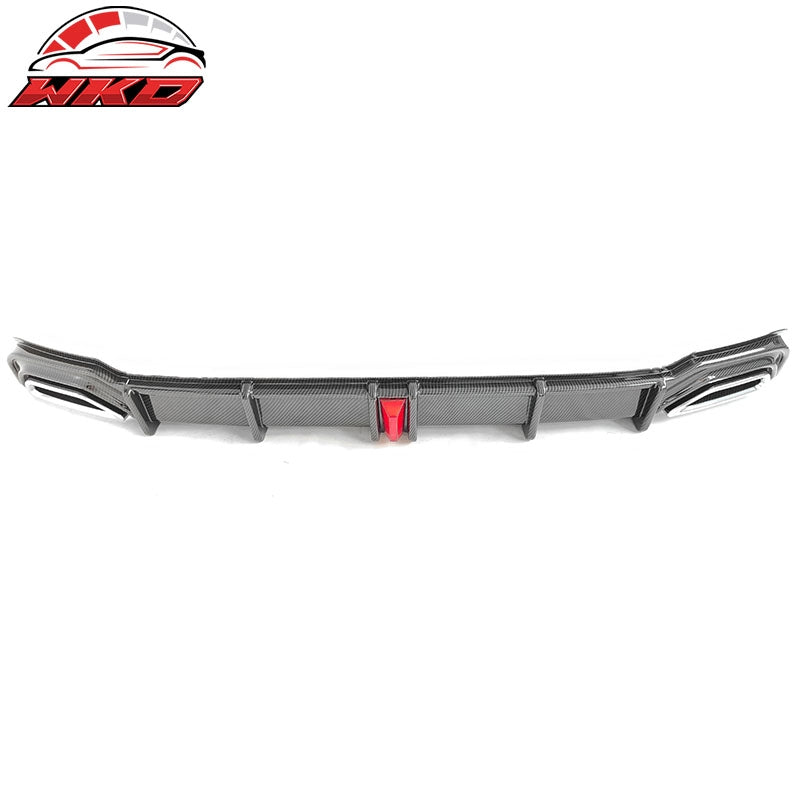 Fits 18-22 Honda Accord Hybrid LED Rear Bumper Lip Diffuser Carbon Fiber Print