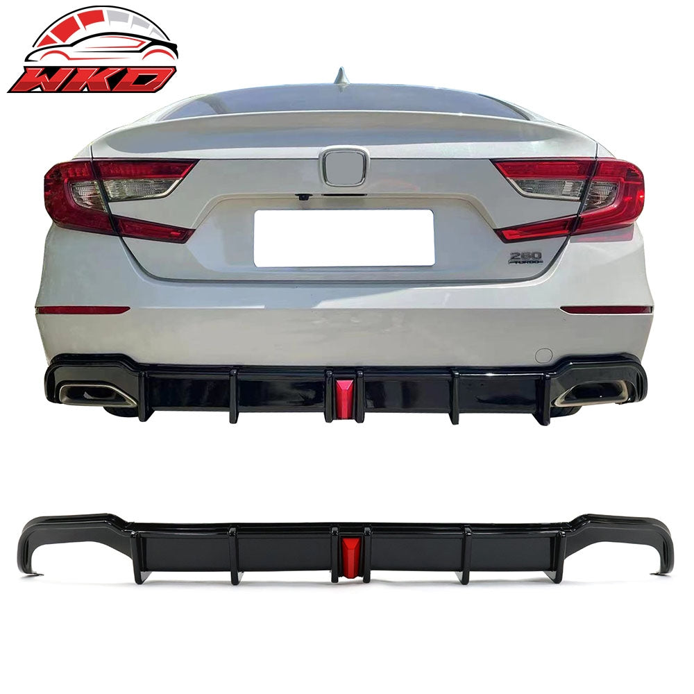 Wholesale 18-22 Honda Accord Sport LED Rear Bumper Lip Diffuser Spoiler Gloss Black