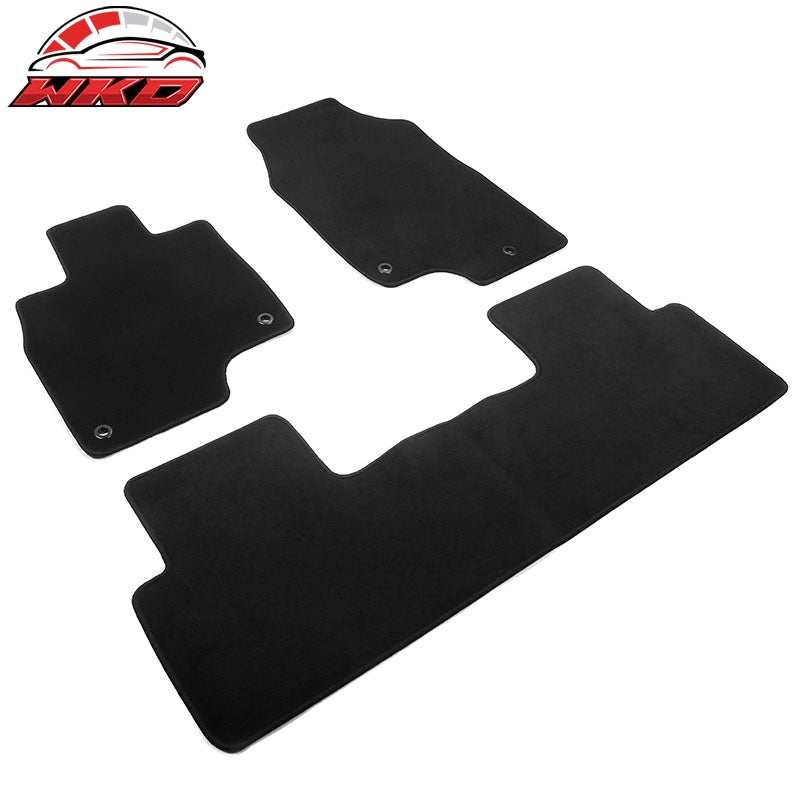 Fits 19-26 Acura RDX Anti-Slip Front Rear Floor Mats Carpet Nylon 3PCS - Black