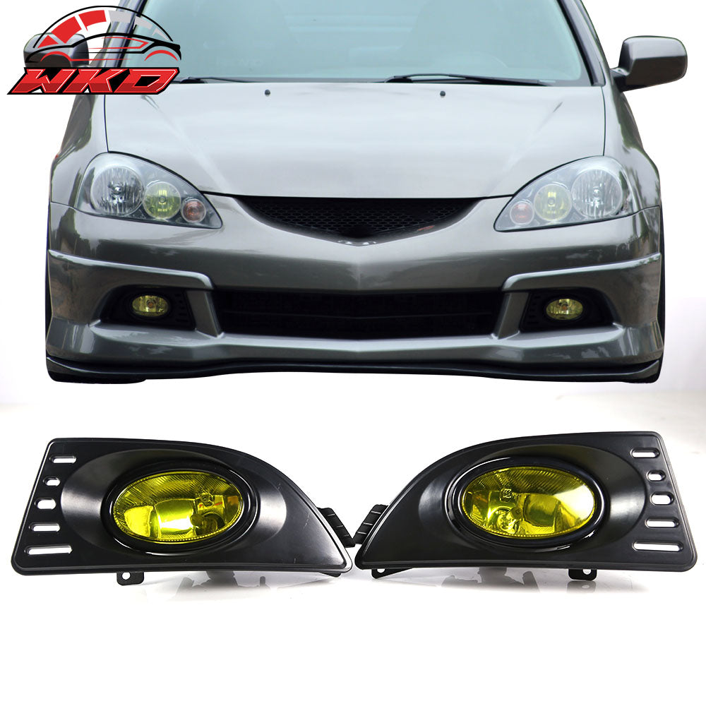 Fits 05-07 Acura RSX 2PCS Front Bumper Fog Lights W/Yellow Lens
