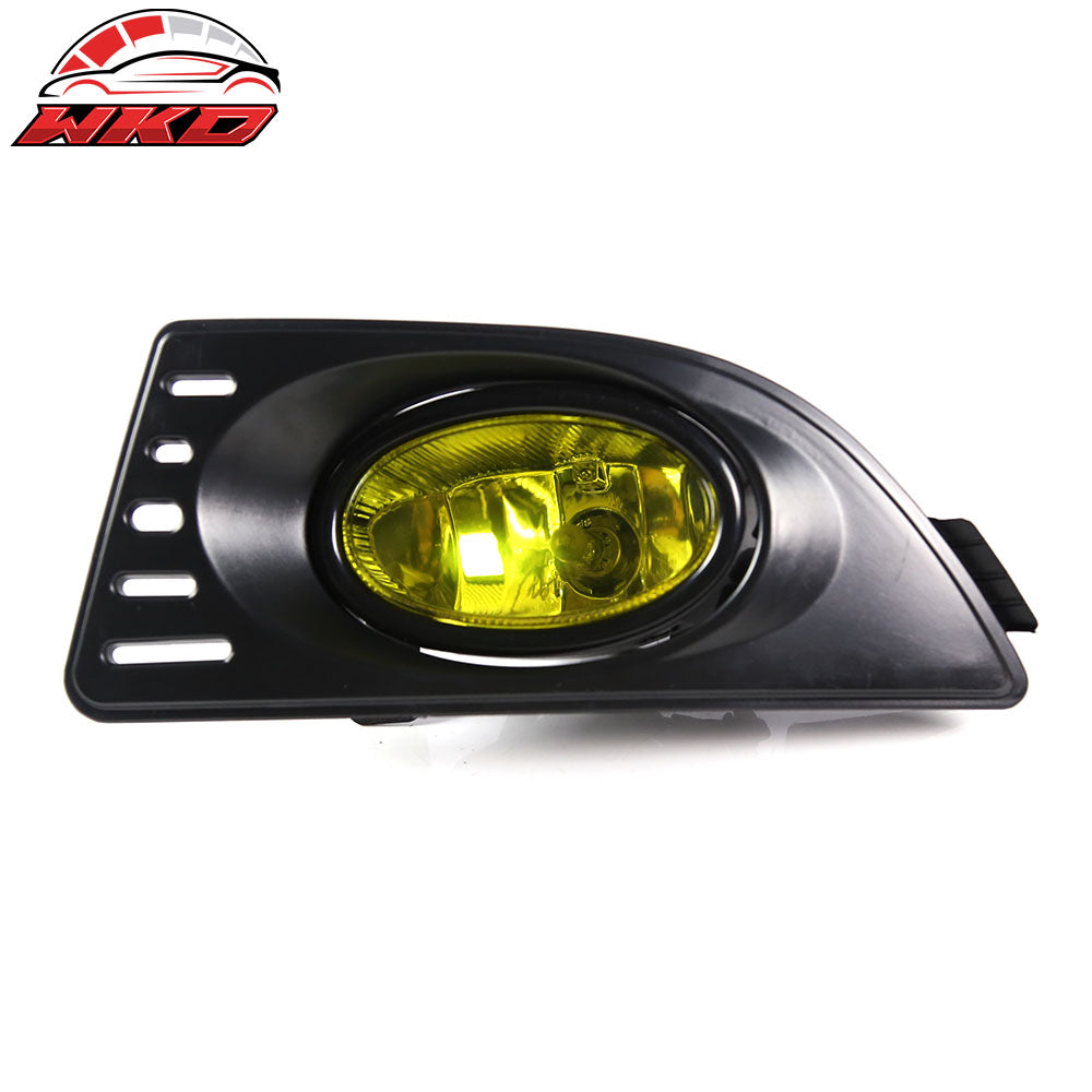Fits 05-07 Acura RSX 2PCS Front Bumper Fog Lights W/Yellow Lens