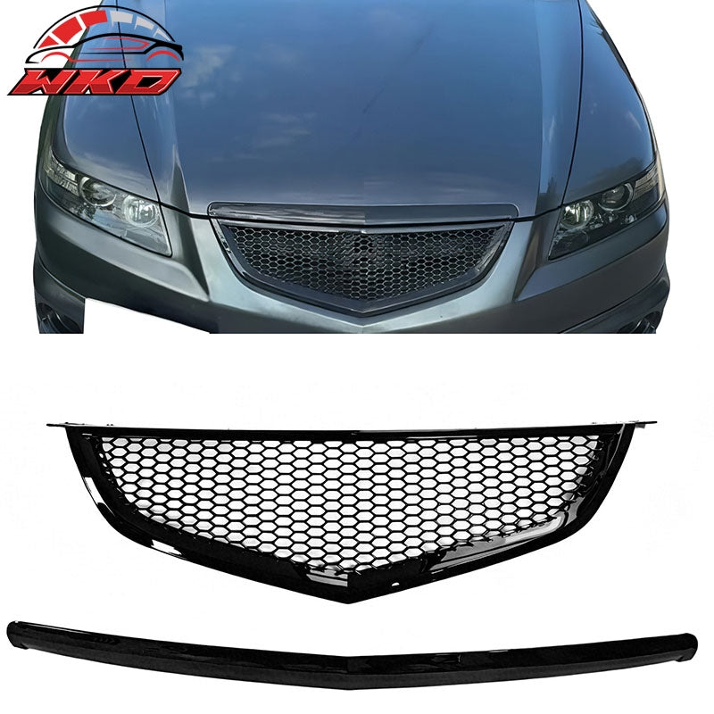Wholesale 04-06 Acura TL Honeycomb Style Front Bumper Grille w/ Frame Gloss Black ABS