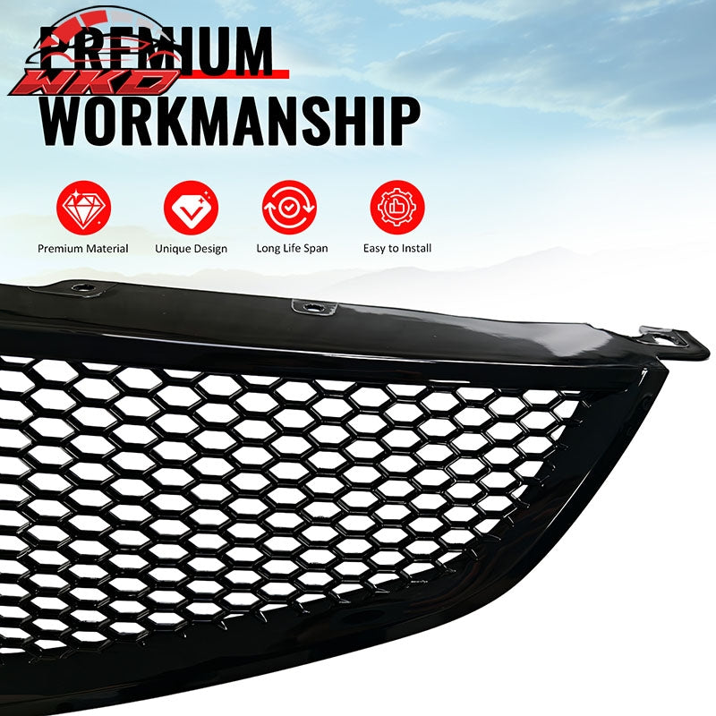 Fits 04-06 Acura TL Honeycomb Style Front Bumper Grille w/ Frame Gloss Black ABS