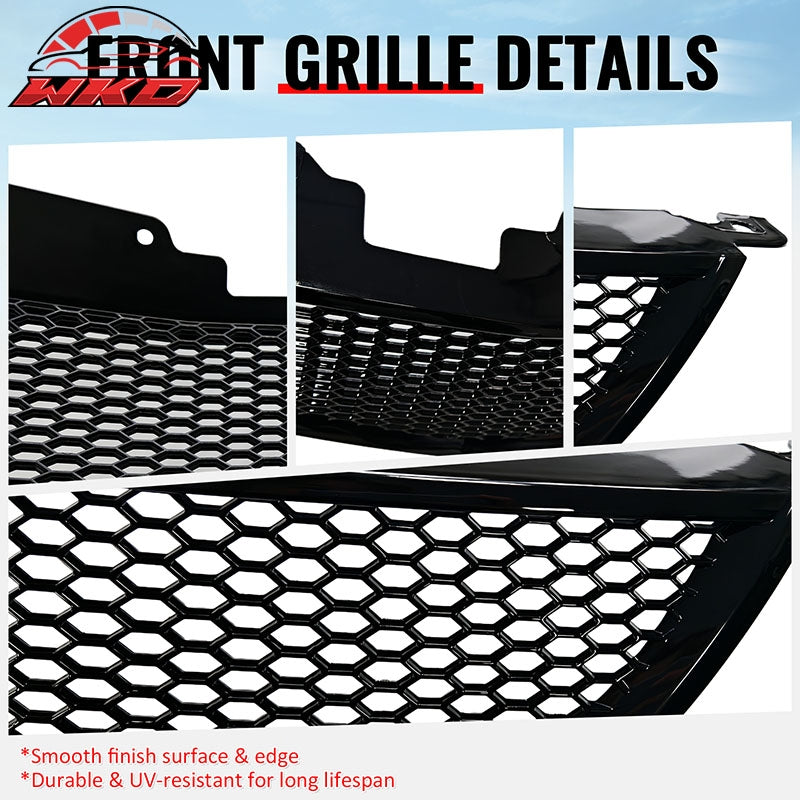 Fits 04-06 Acura TL Honeycomb Style Front Bumper Grille w/ Frame Gloss Black ABS