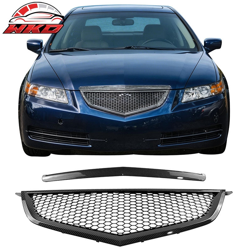 Wholesale 04-06 Acura TL Honeycomb Style Front Grille w/ Frame Carbon Fiber Print ABS - Wikond Auto