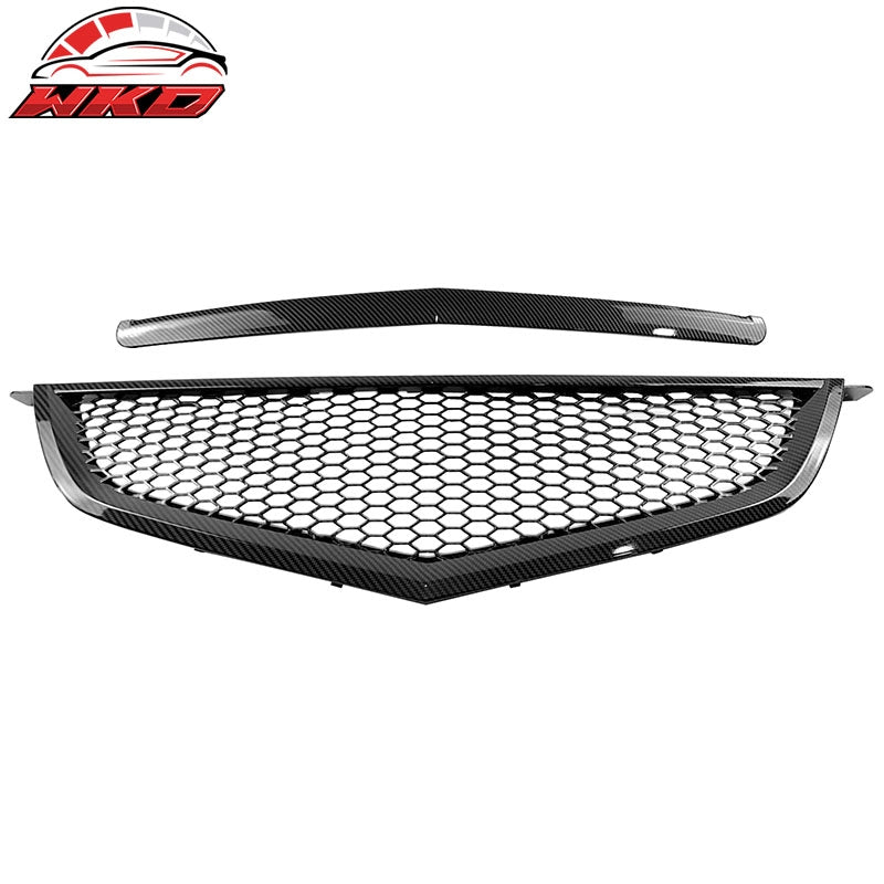 Wholesale 04-06 Acura TL Honeycomb Style Front Grille w/ Frame Carbon Fiber Print ABS - Wikond Auto