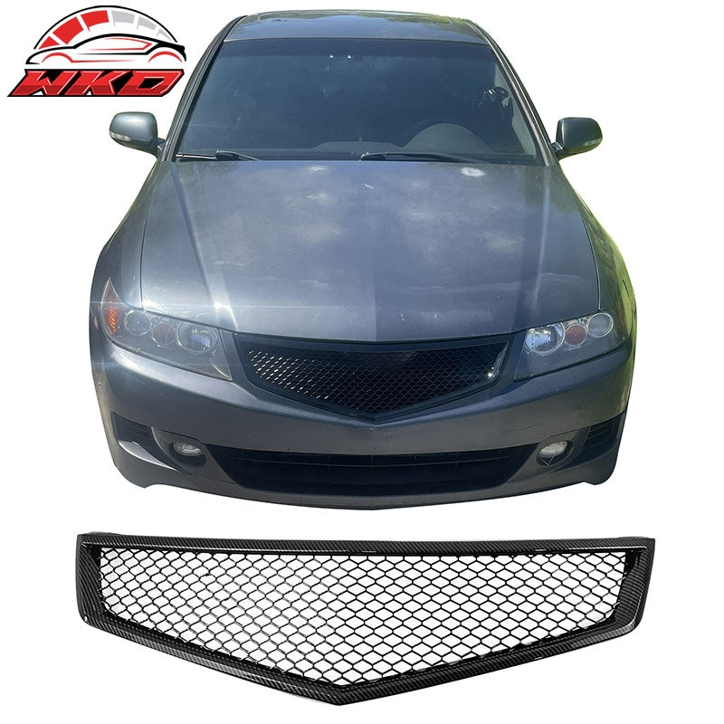 Wholesale 06-08 Acura TSX Honeycomb Style Front Upper Grille Carbon Fiber Print ABS - Wikond Auto
